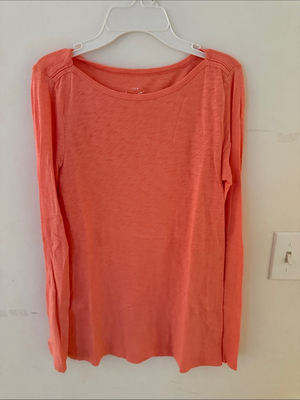 J. Crew Coral Long-Sleeve Crewneck Tee